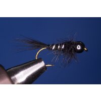 black Standard Nymph 16 barbless copper brass bead