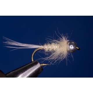creme Standard Nymph 16 barbed golden brassbead