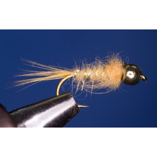 light brown Standard Nymph 10 barbless Tungsten bead - copper color