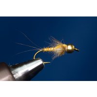 amber Biotbody Nymph 14 barbless tungsten bead - copper