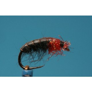 Schwarze Spectra-Rote Nymphe 12 mit Widerhaken