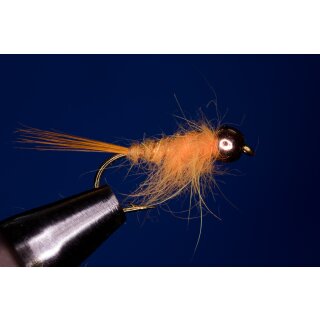 Orange Standard Nymph 16 barbless copper brass bead