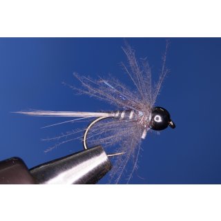 Short CDC-Nymph No. 24 16 barbless Tungsten Black Nickel