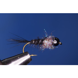 Black Standard Nymph with UV-tan Thorax 8 barbed golden brassbead