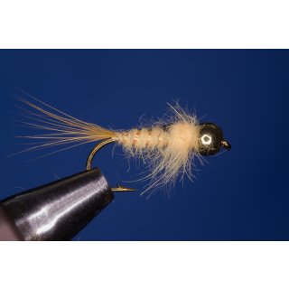 Salmon Pink Standard Nymph 10 barbed Tungsten bead - copper color