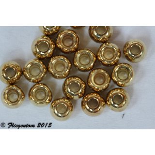 Fliegentom Brass beads gold, 20 pieces 2,8mm / 0.11 inch