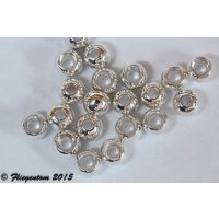 Fliegentom Brass beads silver colored, 20 pieces 2,4mm /...