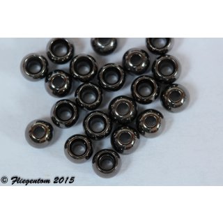 Brass Beads Black Nickel, 20 pieces 4mm/0.16 inch