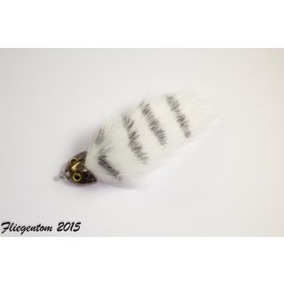 black/white grizzly Sculpin/Bullhead Streamer Large (length: approx. 6cm, size of fishing hook: 4)