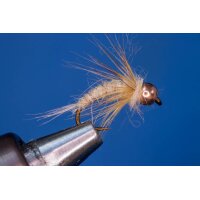 Universal Nymph olivegrey marchbrown 12 barbed Brass Bead...