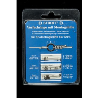 Stroft Rig rings / micorrings as tippet connector Set with three packs sizes 1,2,3