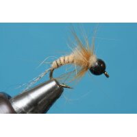Universal Nymph peach 12 barbed Brass Bead - Black Nickel