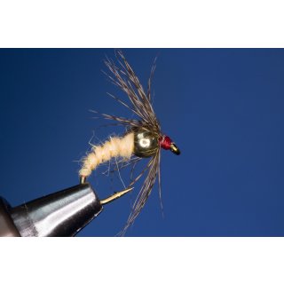 Holy Grail Nymphe Peach 8 mit Widerhaken Messingperle - kupfer