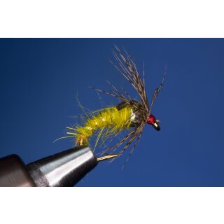 yellow olive holy Grail Nymph 10 barbed Tungsten Bead - gold