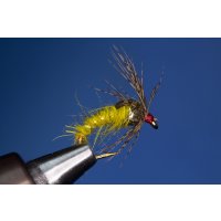 yellow olive holy Grail Nymph 10 barbless Tungsten Bead -...