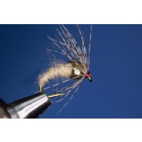 Beige Holy Grail Nymph 12 barbless Tungsten Bead - gold