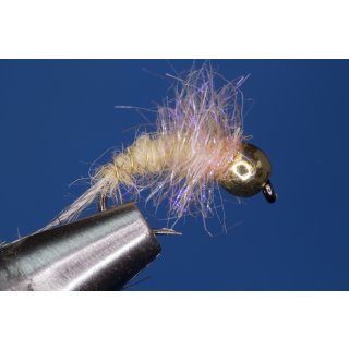 Universal Nymphe cremefarben / UV-Tan 12 ohne Widerhaken goldfarben Tungsten