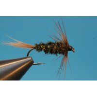 Dicke Pfauenfiber Softhackle 8 mit Widerhaken