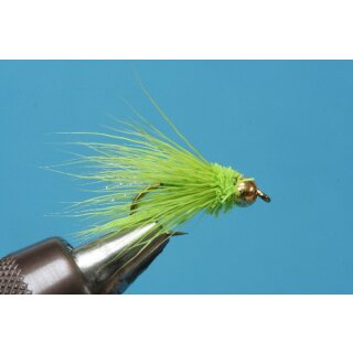 Fliegentom  Terminator / Mini Muddler charteuse 8 barbed Red tungsten