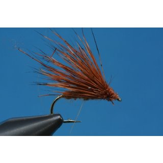 Rostbraune Buck Caddis 12 mit Widerhaken