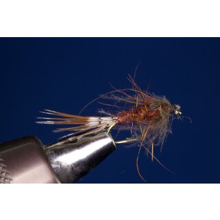 Rust-brown CDC Squirrel Nymph 12 Barbless