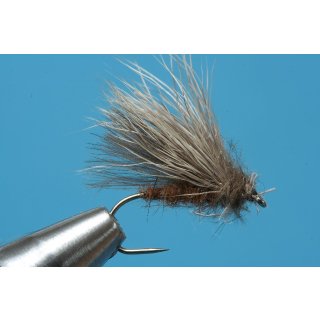 CDC & Rehaarsedge / Caddis - Trockenfliege 16 mit Widerhaken