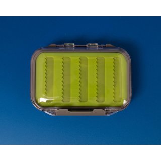 Super Klarsicht Fliegenbox mit microgeschlitzter Silikoneinlage XS: 106 x 76 x 34mm