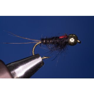 Toms Blacky Nymph 16 barbless brass bead black Nickel