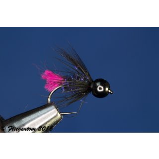 Tag-Nymphe (Red Tag Variation) No. 9 12 ohne Widerhaken Tungsten Black Nickel