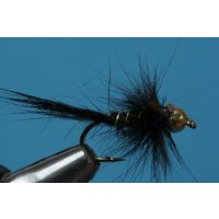 hares ear nymph - black with beadhead 8 barbless Tungsten...