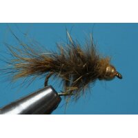 hares ear nymph - shaggy, yellow olive with beadhead 10...