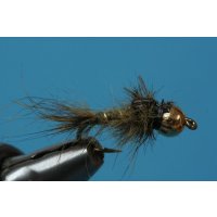 hares ear nymph - green olive with beadhead 10 barbed...