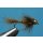 hares ear nymph - yellowolive, long with beadhead 12 barbed golden brassbead