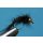schwarze, gebogene Hasenohrnymphe 8 mit Widerhaken silberfarben Messing
