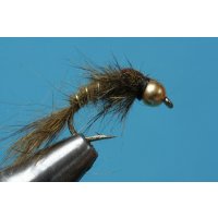 hares ear nymph - natural color, curved with beadhead 12...