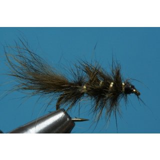 Hares ear green olive, shaggy 14 barbed