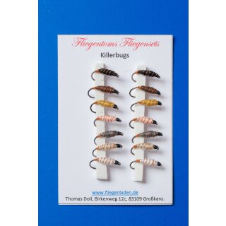 Assortment Sawyers Killerbug Nymphs 14 with Barb