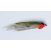 Gray-olive predatory fish streamer with two hooks